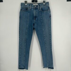BDG Dad Slim Tapered Fit Pieced Raw Stepped Hem Men's Jeans‎ Size 30"x30"